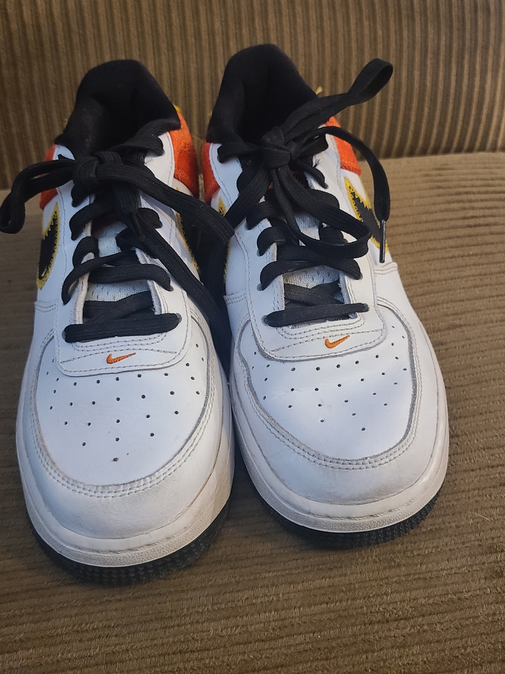 Nike Kids White, Orange & Black Low-Top Sneakers